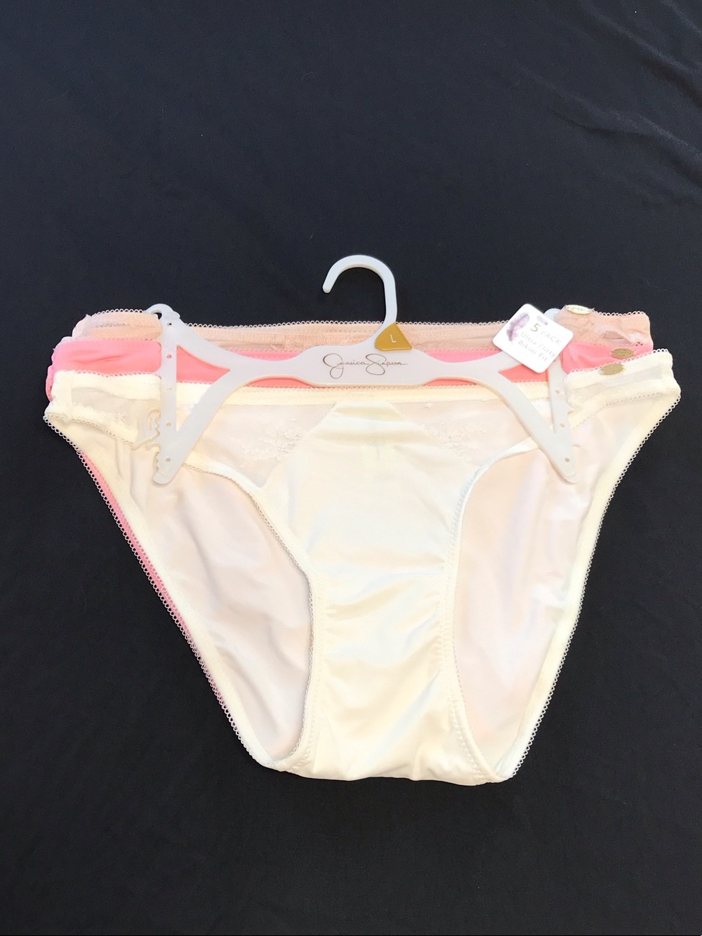 Jessica Simpson Women’s Bikini Briefs in Cream and Pink - 3 Pack